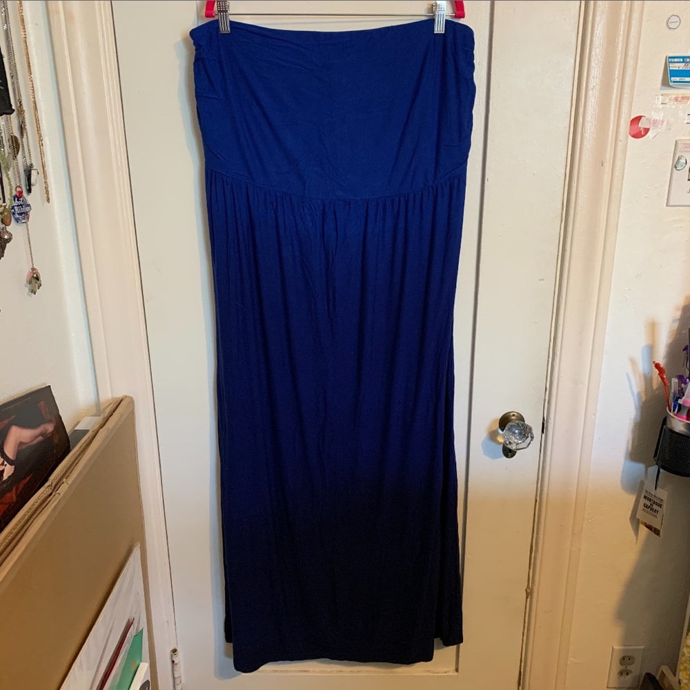 Strapless blue ombré dress